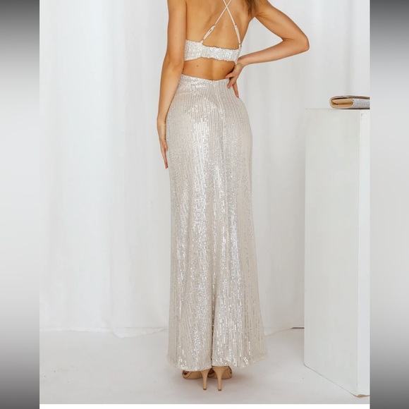 Hello Molly SPARKLING MOMENT MAXI DRESS SILVER - Picture 2 of 5